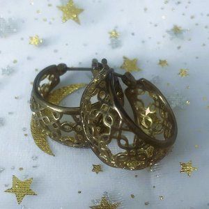 Vintage Gold Open Work Earrings